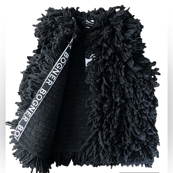 NWT Bogner Paria Black Wool Alpaca Loop Mop Vest Women’s ONE SIZE $850 🔥 - Picture 1 of 15